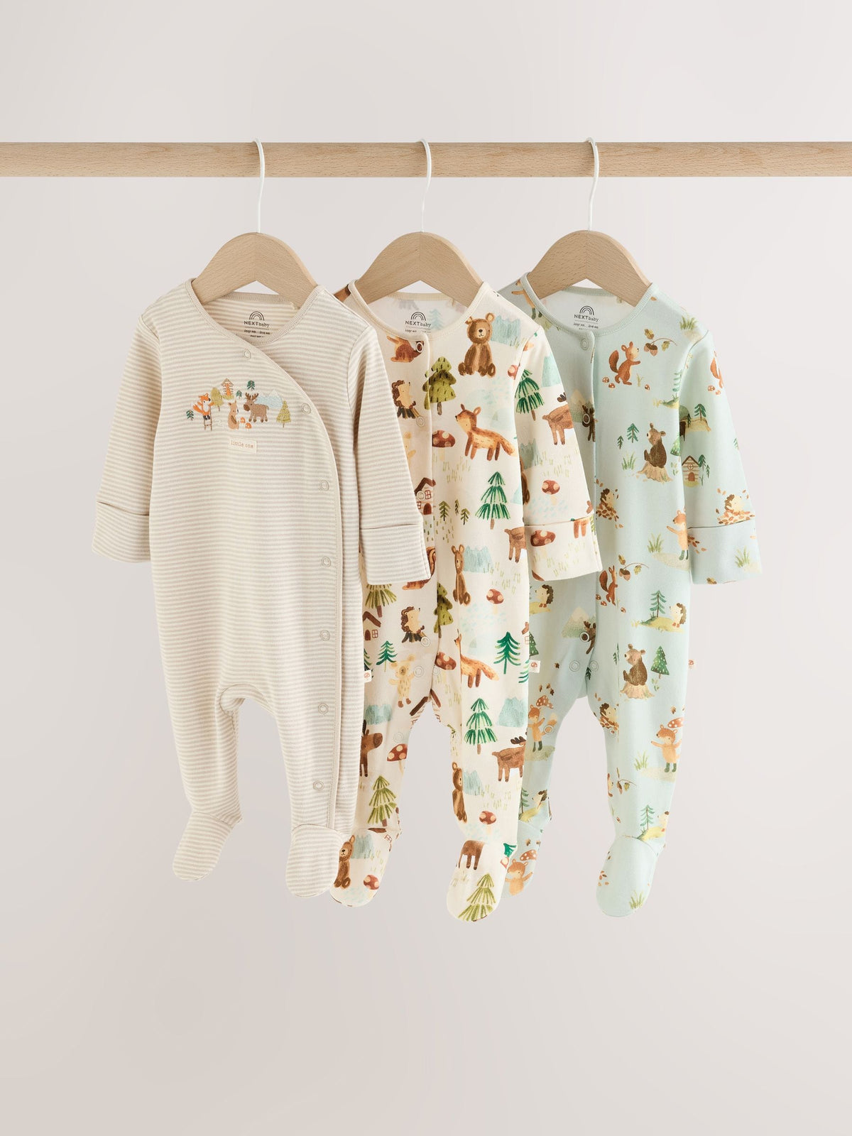 Neutral Woodland Sleepsuits 3 Pack (0mths-2yrs) - image 1