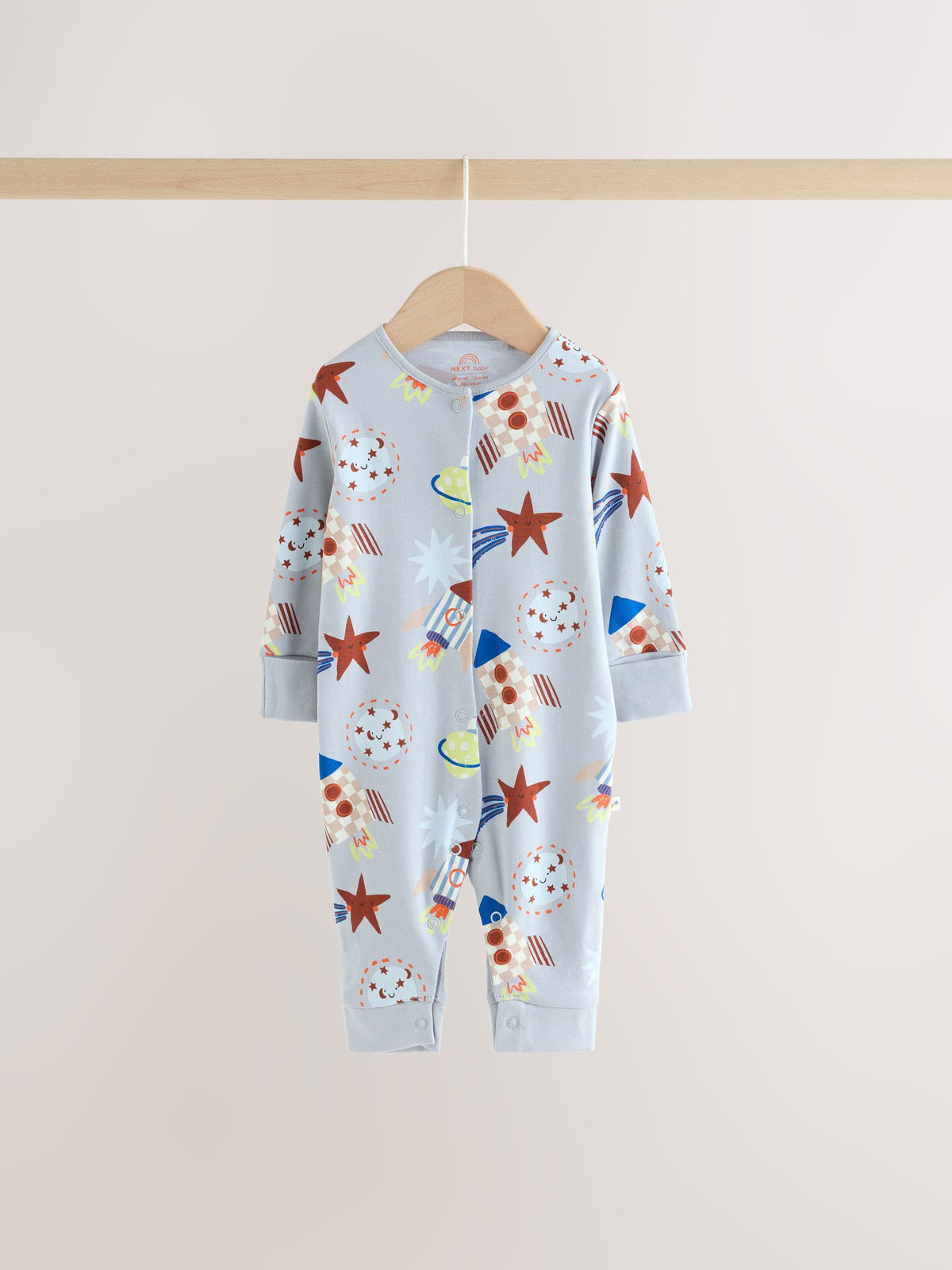 Navy/Yellow Space Two Way Zip Sleepsuits 4 Pack (0mths-3yrs) - image 10