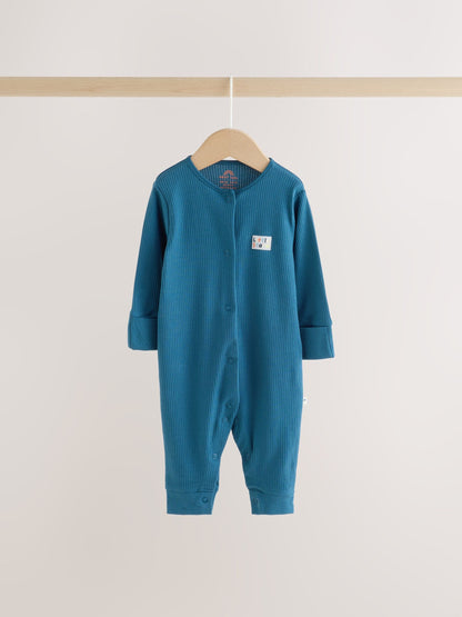 Navy/Yellow Space Two Way Zip Sleepsuits 4 Pack (0mths-3yrs) - image 7