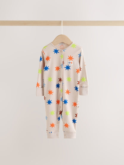 Navy/Yellow Space Two Way Zip Sleepsuits 4 Pack (0mths-3yrs) - image 8