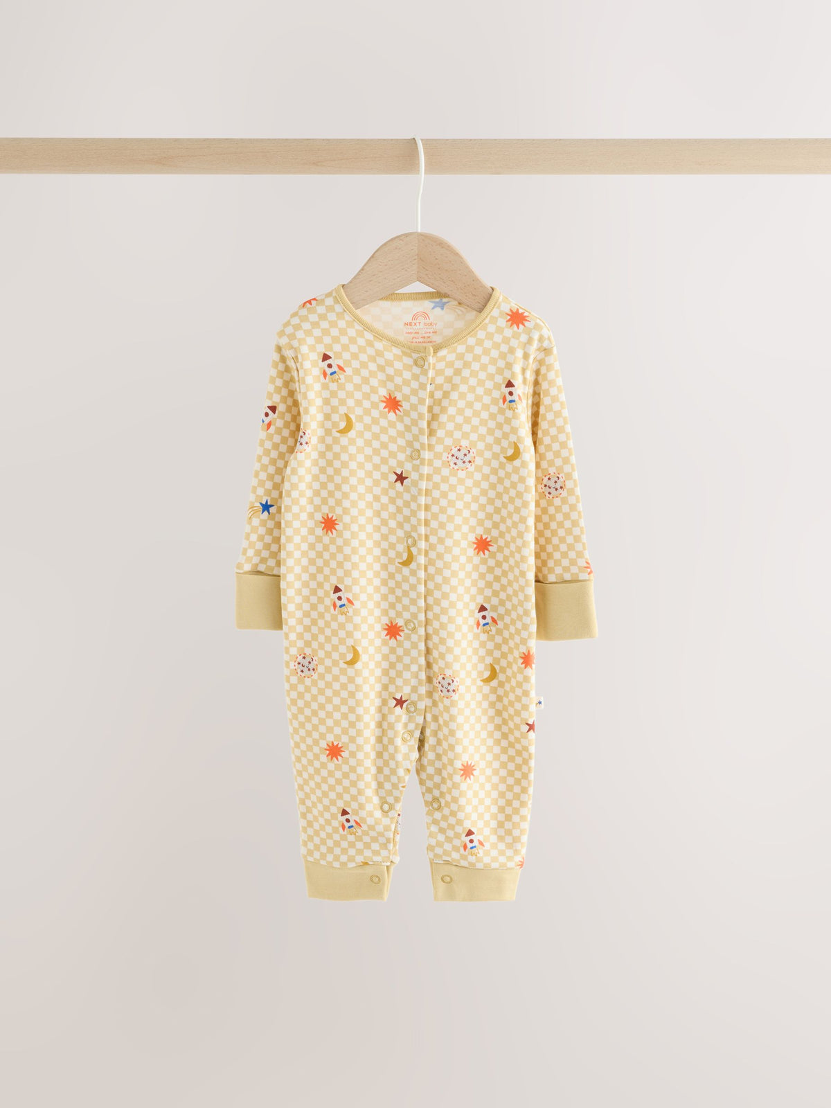 Navy/Yellow Space Two Way Zip Sleepsuits 4 Pack (0mths-3yrs) - image 9