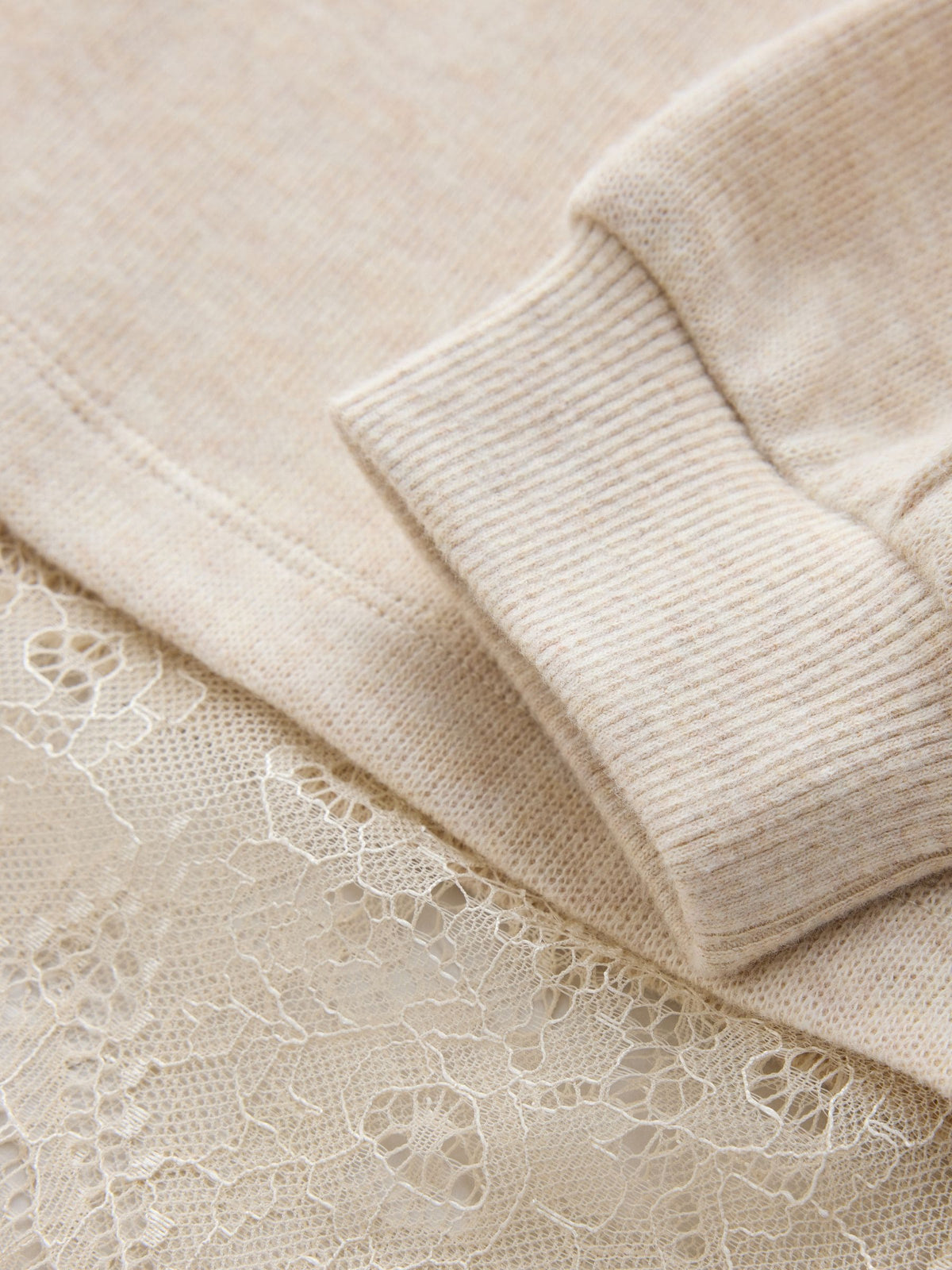 Oatmeal Cosy Rib Lace Hem Sweatshirt (3-16yrs) - image 8