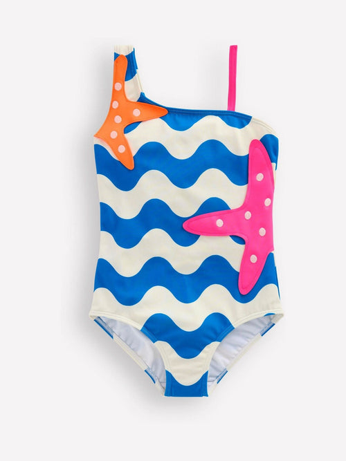 Dsiney Kidz - Boden Blue One Shoulder Appliqué Swimsuit image 1