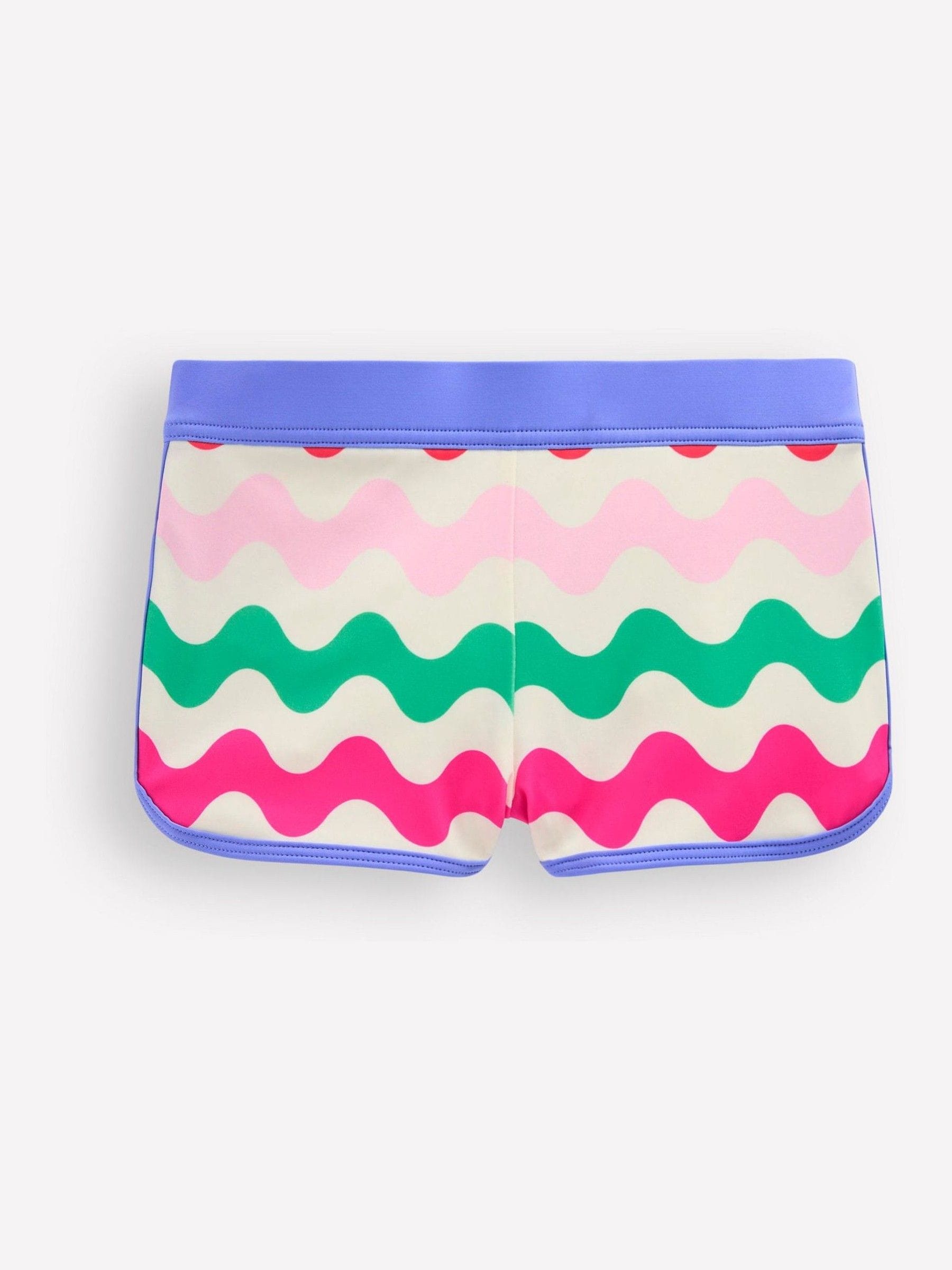 Boden Blue Patterned Swim Shorts image 1