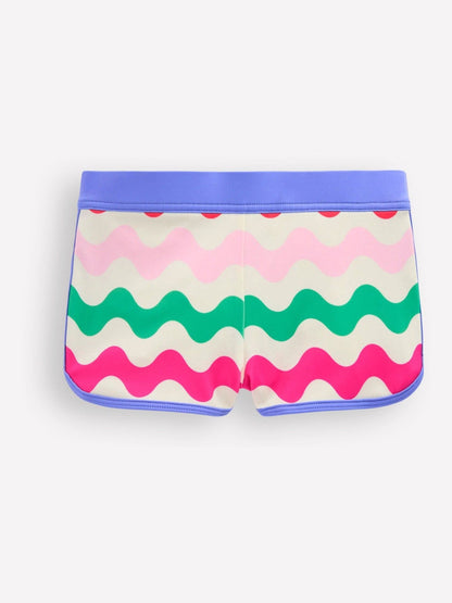 Boden Blue Patterned Swim Shorts image 1
