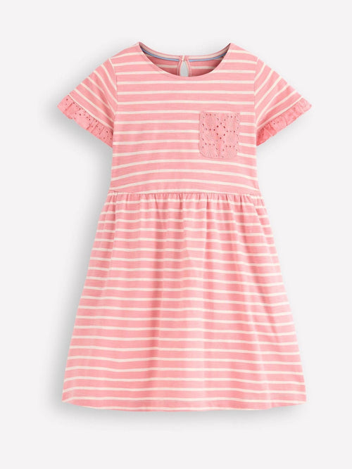 Dsiney Kidz - Boden Pink Broderie Pocket Jersey Dress image 1