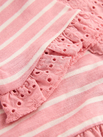 Boden Pink Broderie Pocket Jersey Dress image 3