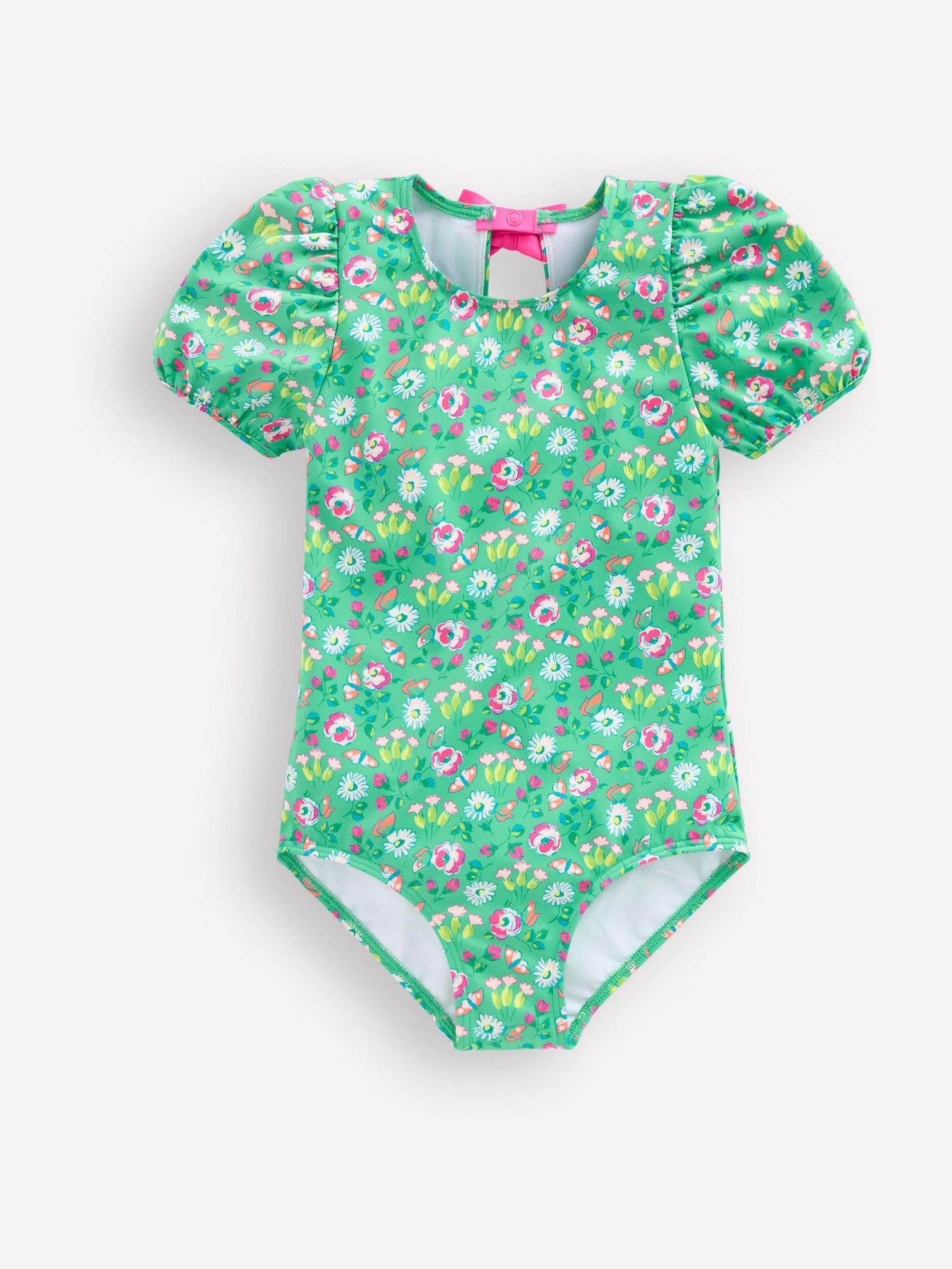 Boden Blue Puff Sleeve Swimsuit image 1