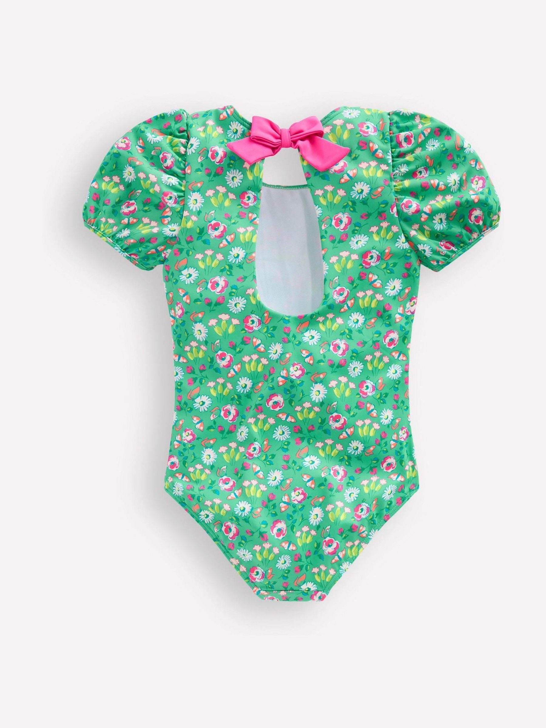 Boden Blue Puff Sleeve Swimsuit image 2