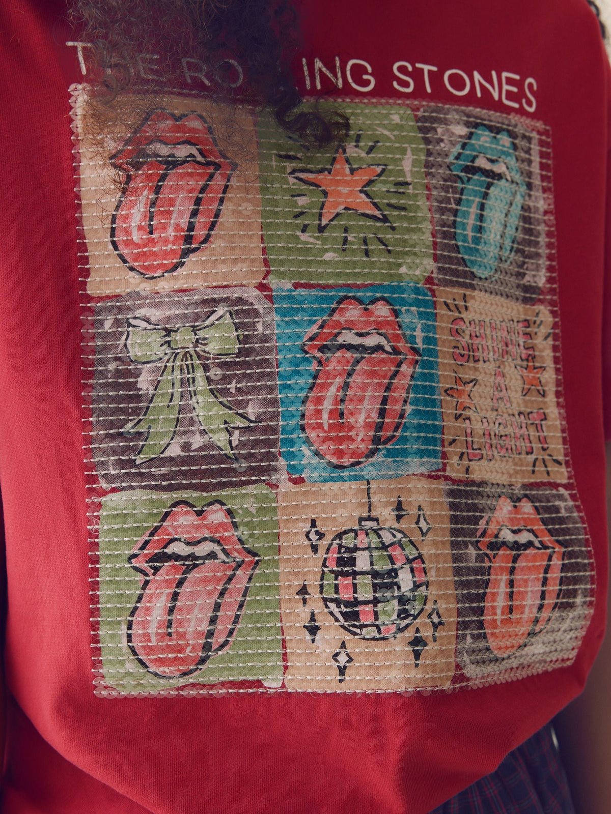 Red Sequin Rolling Stones Oversized T-Shirt (3-16yrs) - image 4