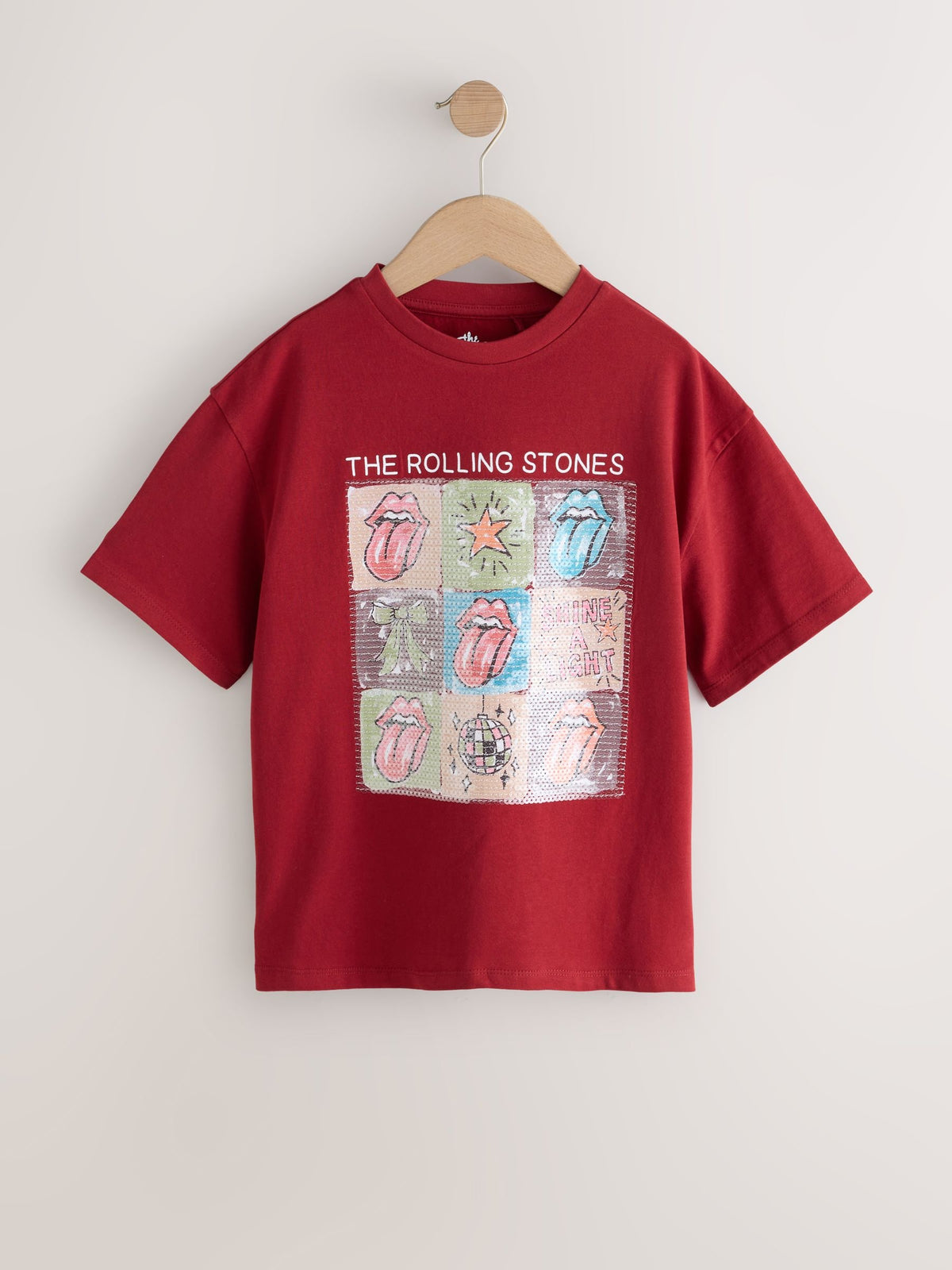 Red Sequin Rolling Stones Oversized T-Shirt (3-16yrs) - image 5