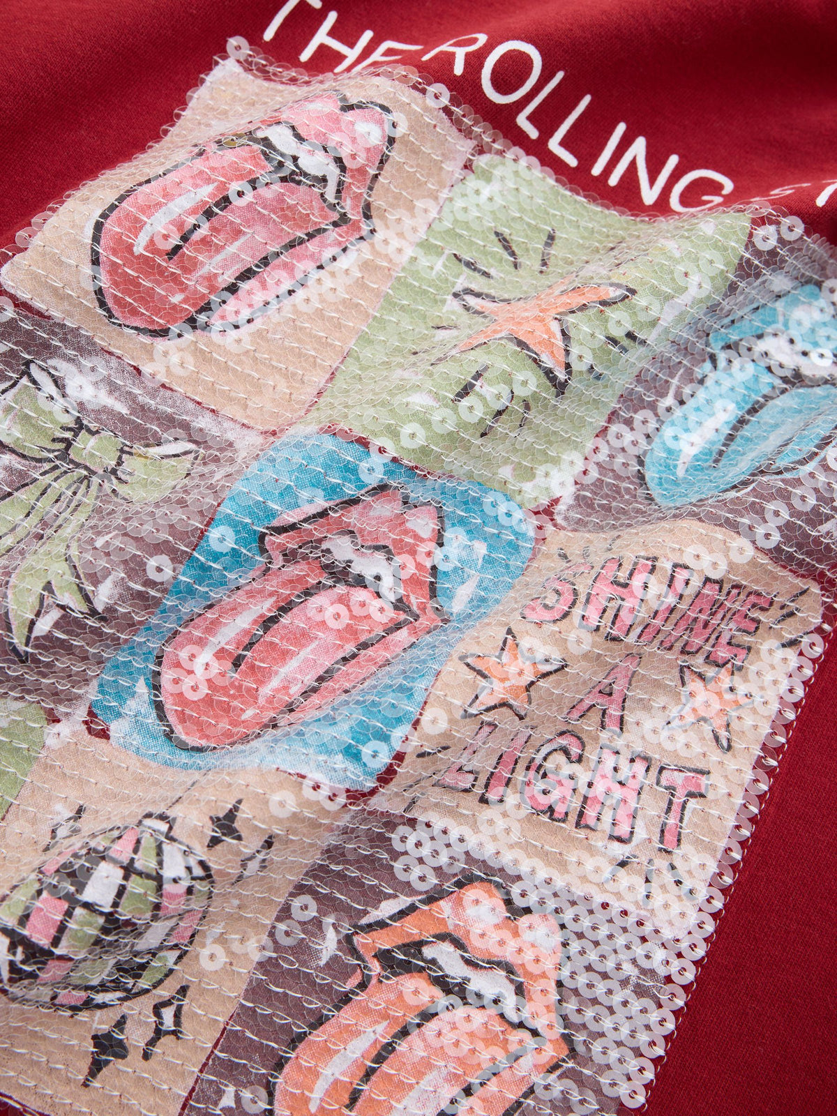 Red Sequin Rolling Stones Oversized T-Shirt (3-16yrs) - image 7