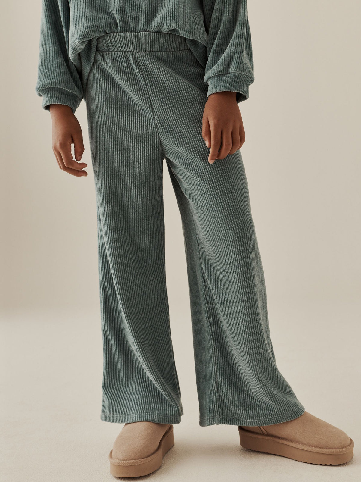 Teal Blue Cord Long Sleeve and Wide Leg Set (3-16yrs) - image 3