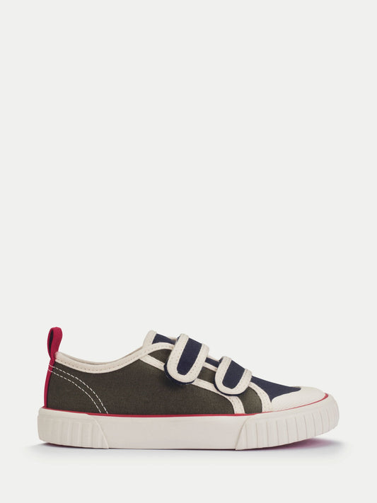 Start-Rite Khaki/navy Tide Double Bar Kids Washable Canvas Shoes image 1