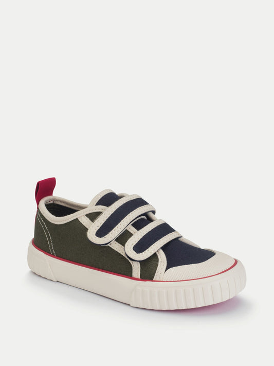 Start-Rite Khaki/navy Tide Double Bar Kids Washable Canvas Shoes image 2