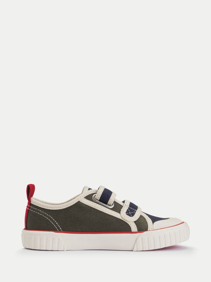 Start-Rite Khaki/navy Tide Double Bar Kids Washable Canvas Shoes image 3
