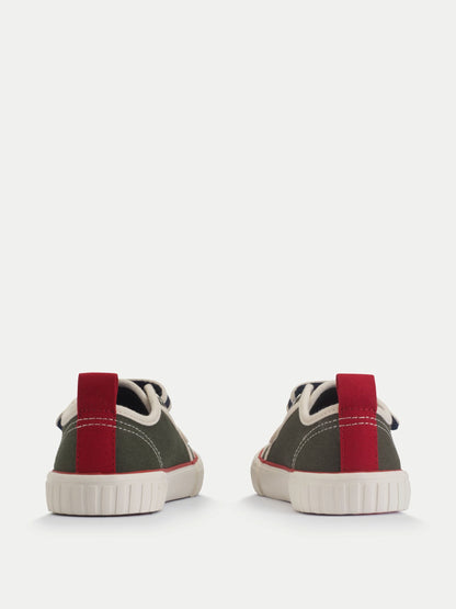 Start-Rite Khaki/navy Tide Double Bar Kids Washable Canvas Shoes image 4