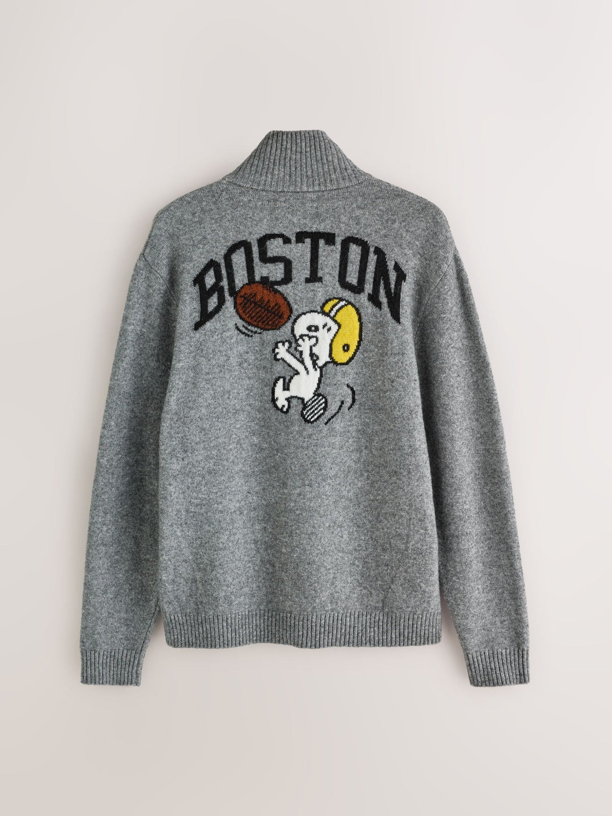 Grey Snoopy Cosy Relaxed Fit Quarter Zip Jumper - image 8