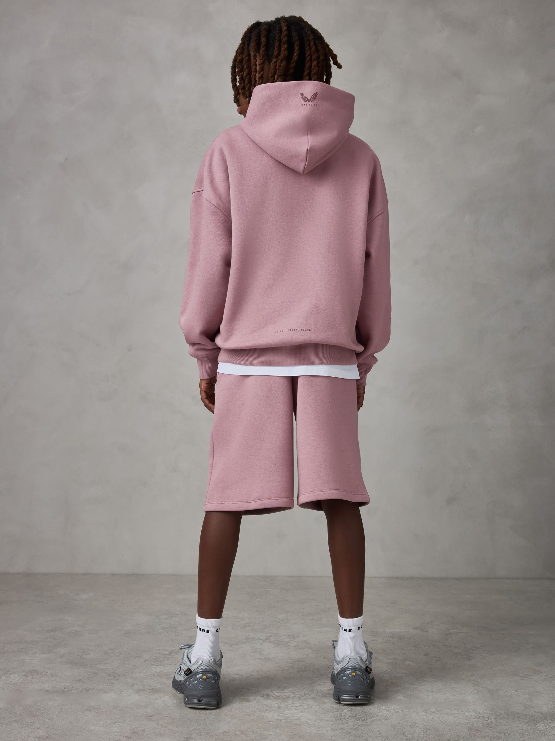 Dsiney Kidz - Castore Earthy Pink Oversized Hoodie and Shorts Set image 4