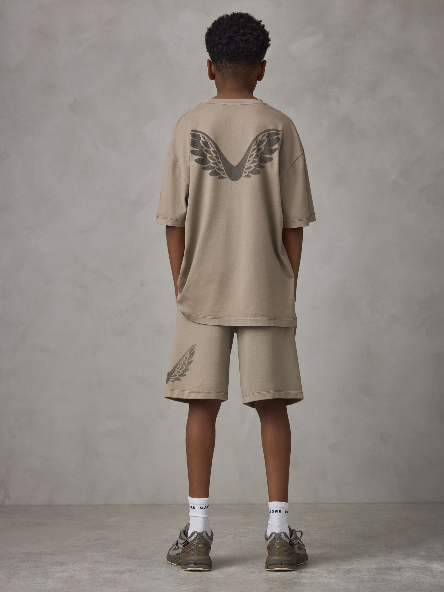 Dsiney Kidz - Castore Stone Garment Dyed Oversized Top and Bermuda Shorts Set image 1