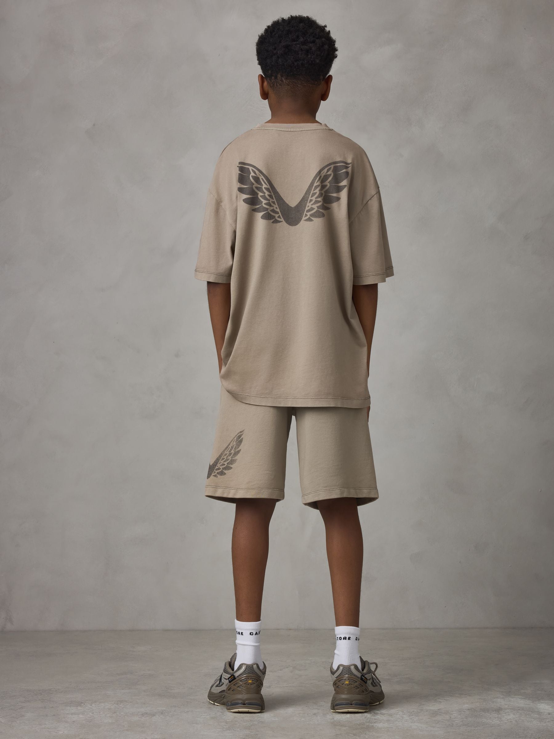Dsiney Kidz - Castore Stone Garment Dyed Oversized Top and Bermuda Shorts Set image 1