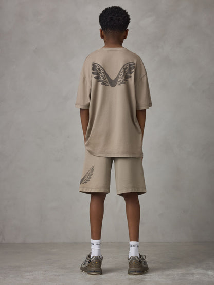 Dsiney Kidz - Castore Stone Garment Dyed Oversized Top and Bermuda Shorts Set image 1