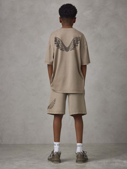 Dsiney Kidz - Castore Stone Garment Dyed Oversized Top and Bermuda Shorts Set image 1