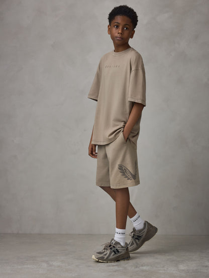 Dsiney Kidz - Castore Stone Garment Dyed Oversized Top and Bermuda Shorts Set image 2