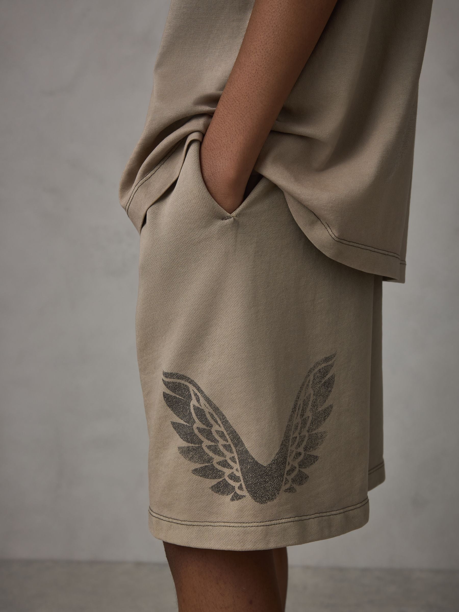 Dsiney Kidz - Castore Stone Garment Dyed Oversized Top and Bermuda Shorts Set image 4