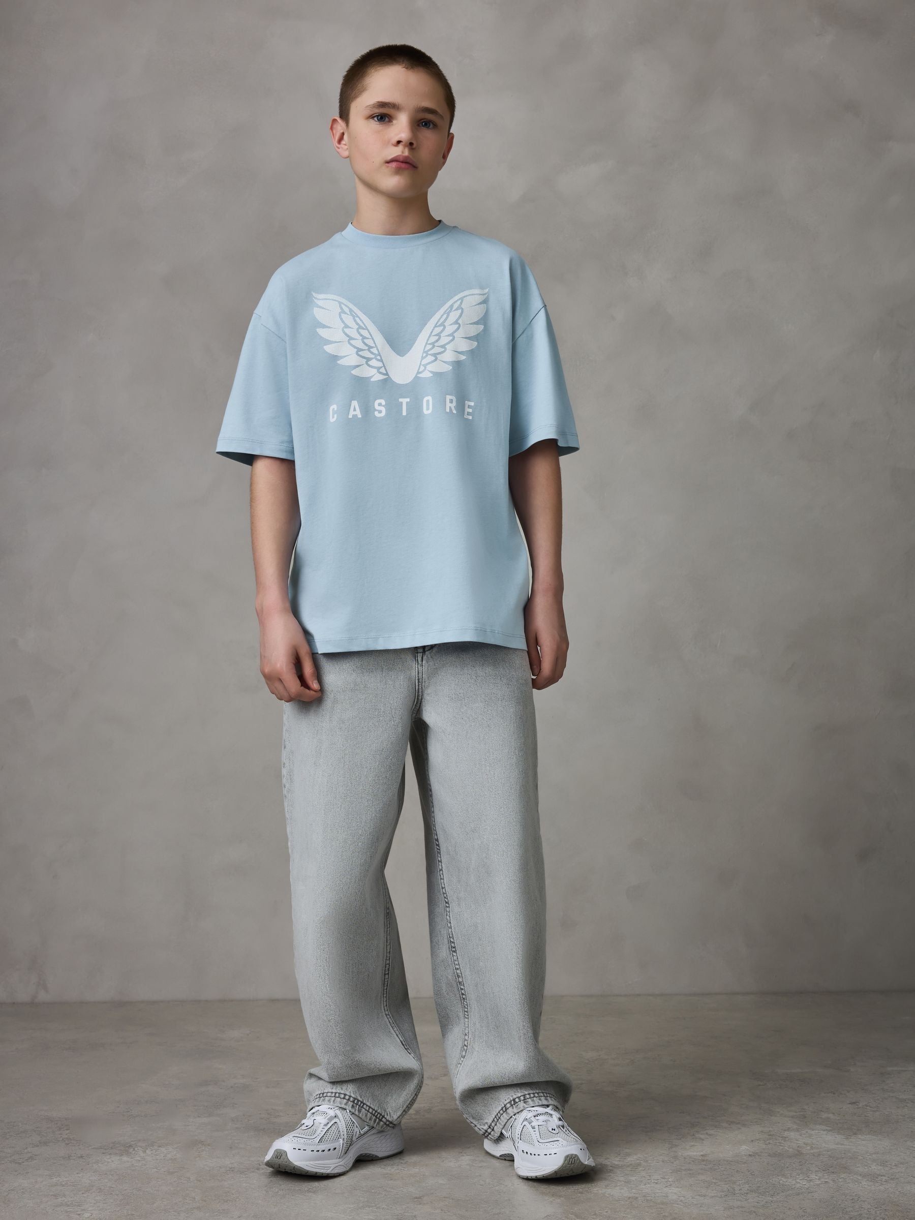 Dsiney Kidz - Castore Blue/White/Brown Oversized Short Sleeve Logo Cotton T-Shirts 3 Pack image 2