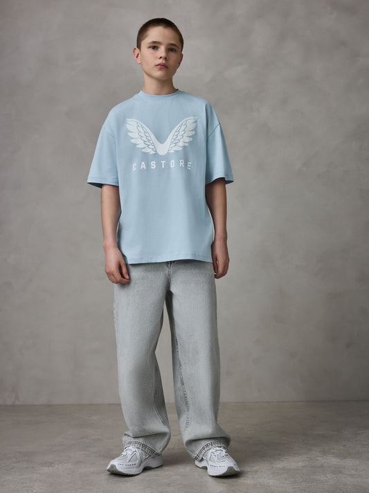 Dsiney Kidz - Castore Blue/White/Brown Oversized Short Sleeve Logo Cotton T-Shirts 3 Pack image 2