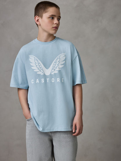 Dsiney Kidz - Castore Blue/White/Brown Oversized Short Sleeve Logo Cotton T-Shirts 3 Pack image 3