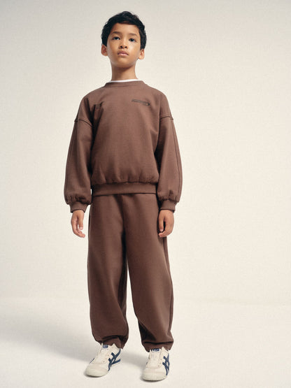 The Set 2 Pack Crew Sweat and Barrel Joggers Set Brown - image 1