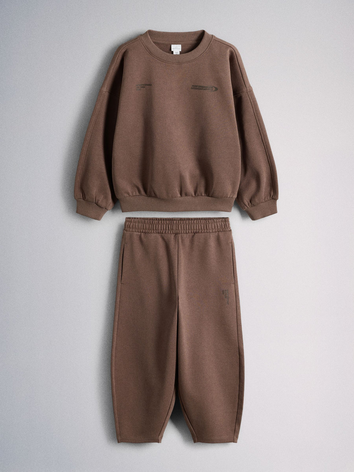 The Set 2 Pack Crew Sweat and Barrel Joggers Set Brown - image 2