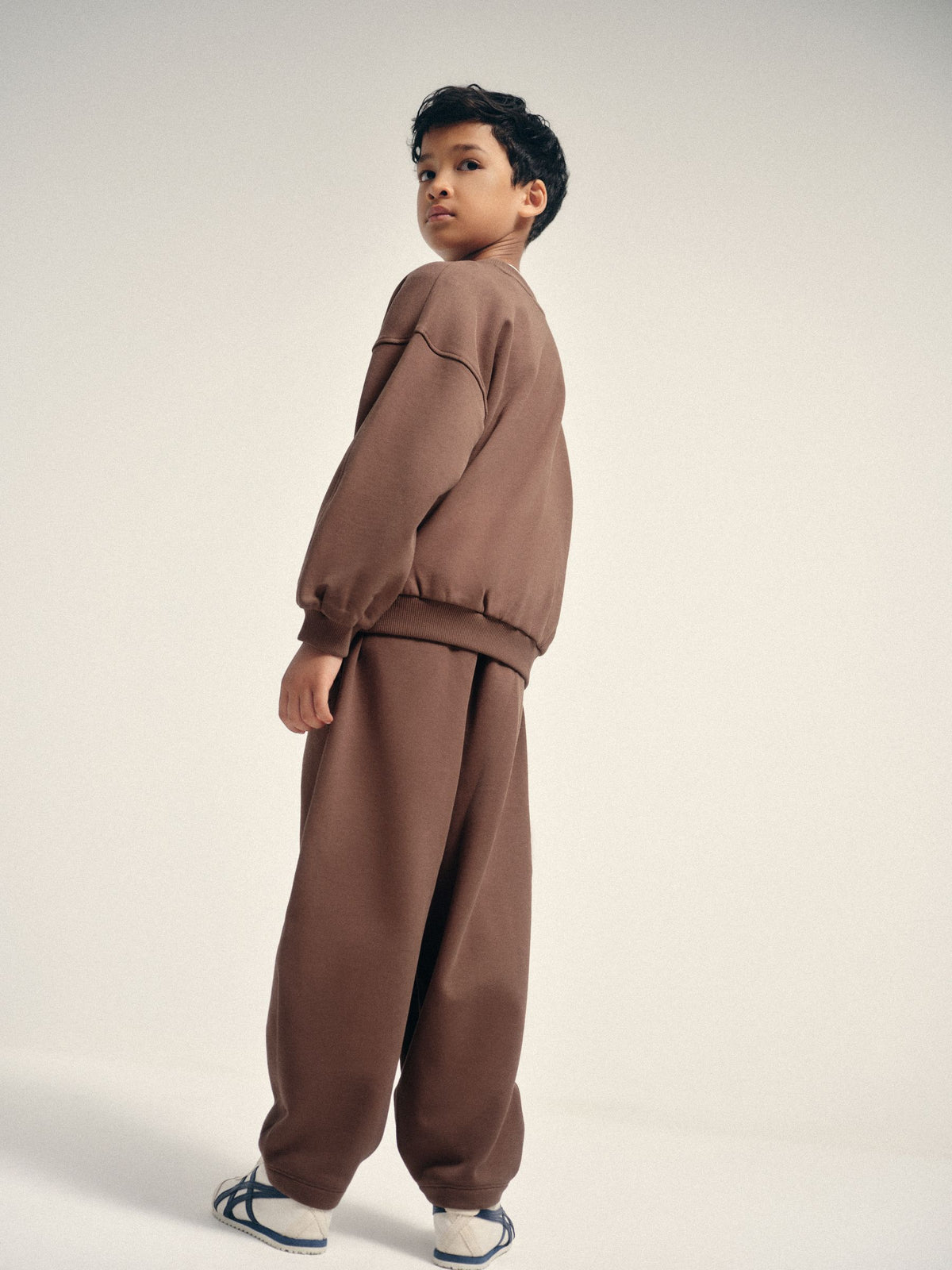 The Set 2 Pack Crew Sweat and Barrel Joggers Set Brown - image 4