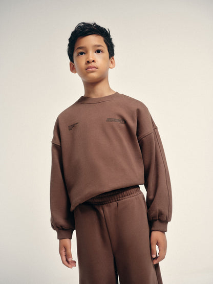 The Set 2 Pack Crew Sweat and Barrel Joggers Set Brown - image 5