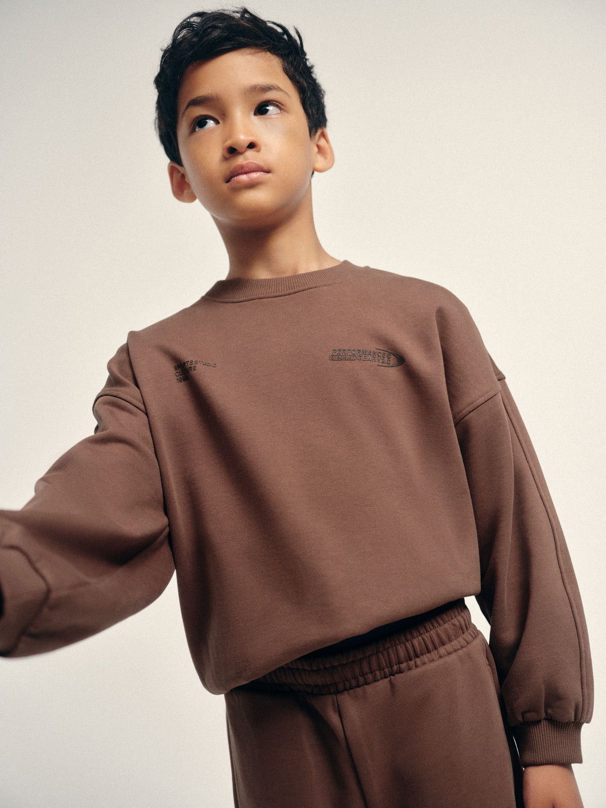 The Set 2 Pack Crew Sweat and Barrel Joggers Set Brown - image 7