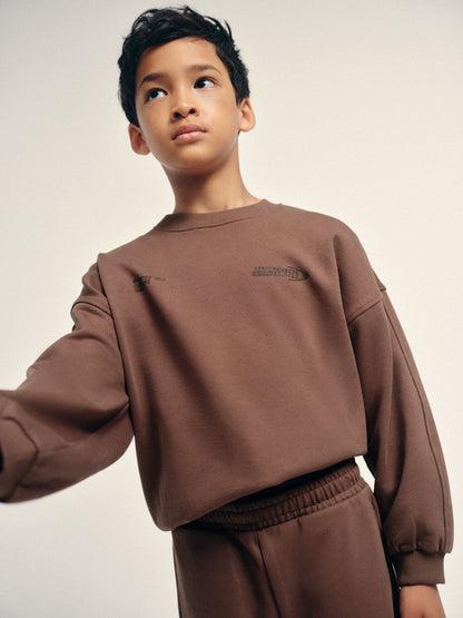 The Set 2 Pack Crew Sweat and Barrel Joggers Set Brown - image 7