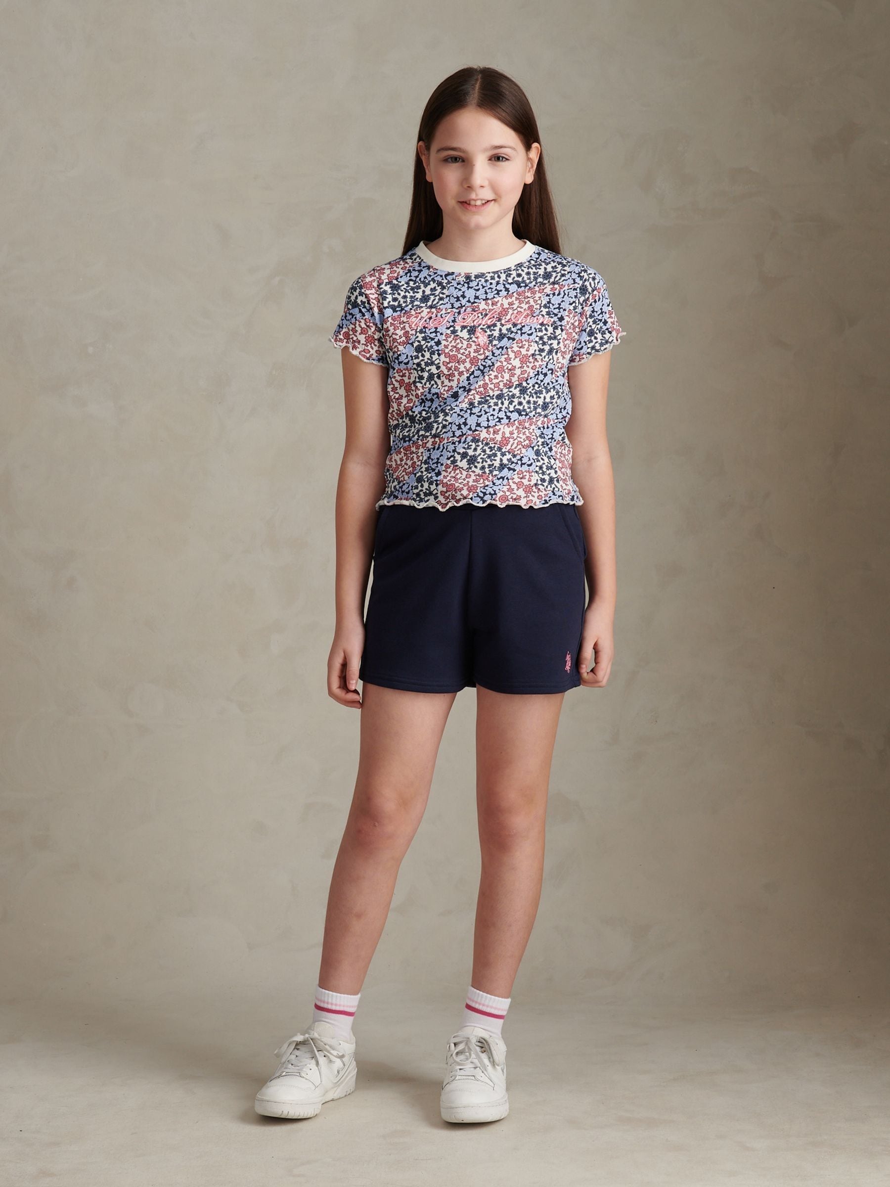 Dsiney Kidz - U.S. Polo Assn Blue Patchwork Top & Shorts Set image 1