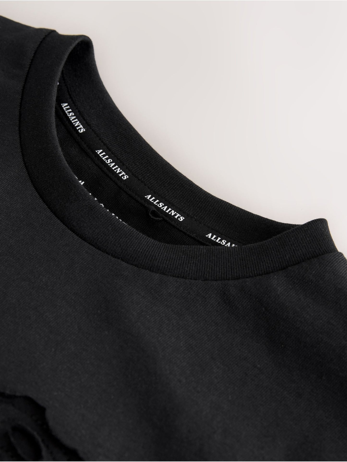 Dsiney Kidz - smALLSAINTS Black Patch Logo Crew Cotton T-Shirt image 2