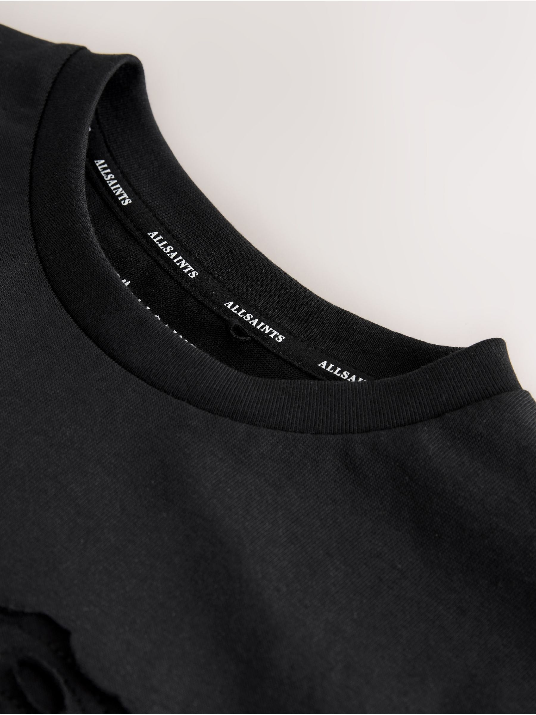 Dsiney Kidz - smALLSAINTS Black Patch Logo Crew Cotton T-Shirt image 2