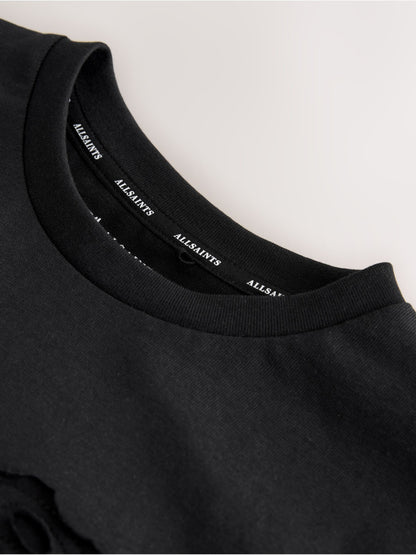 Dsiney Kidz - smALLSAINTS Black Patch Logo Crew Cotton T-Shirt image 2