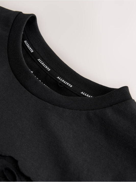 Dsiney Kidz - smALLSAINTS Black Patch Logo Crew Cotton T-Shirt image 2