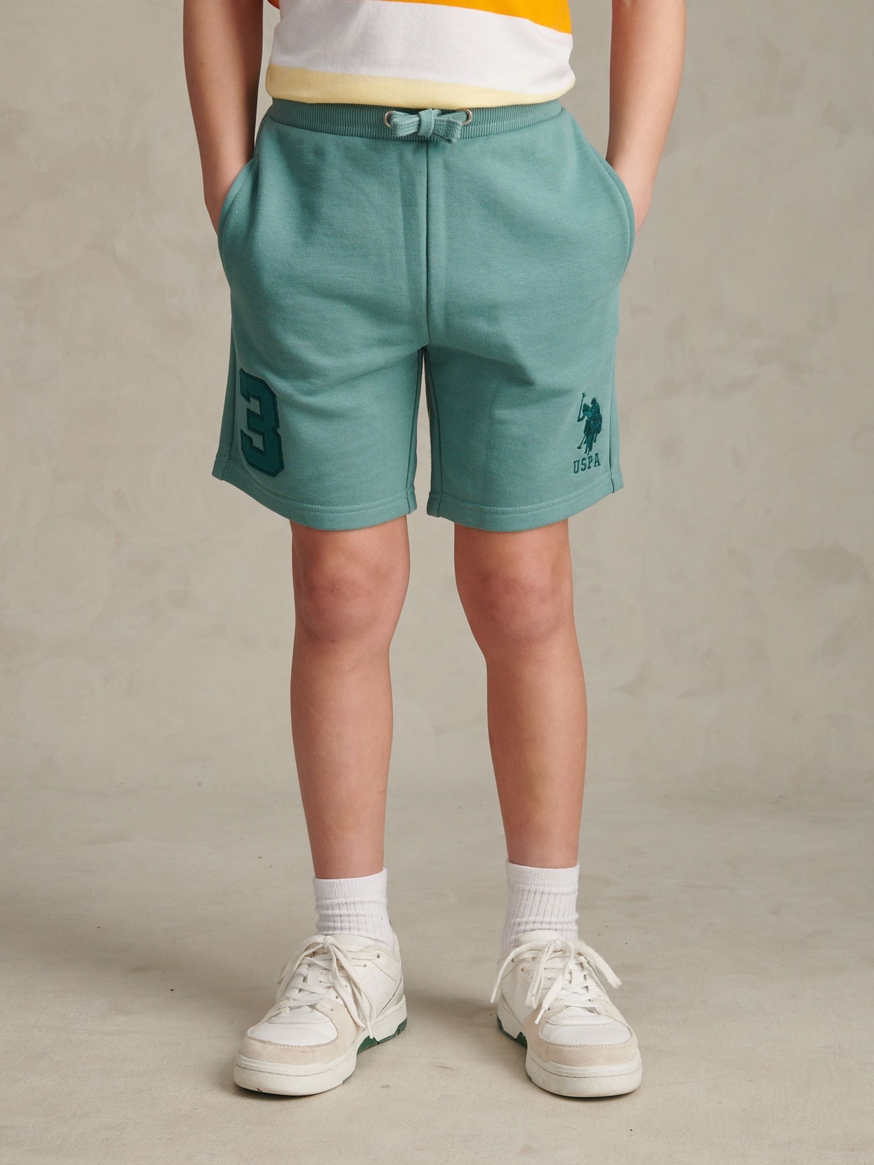 Dsiney Kidz - U.S. Polo Assn. Teal Player 3 Sweat Shorts image 1