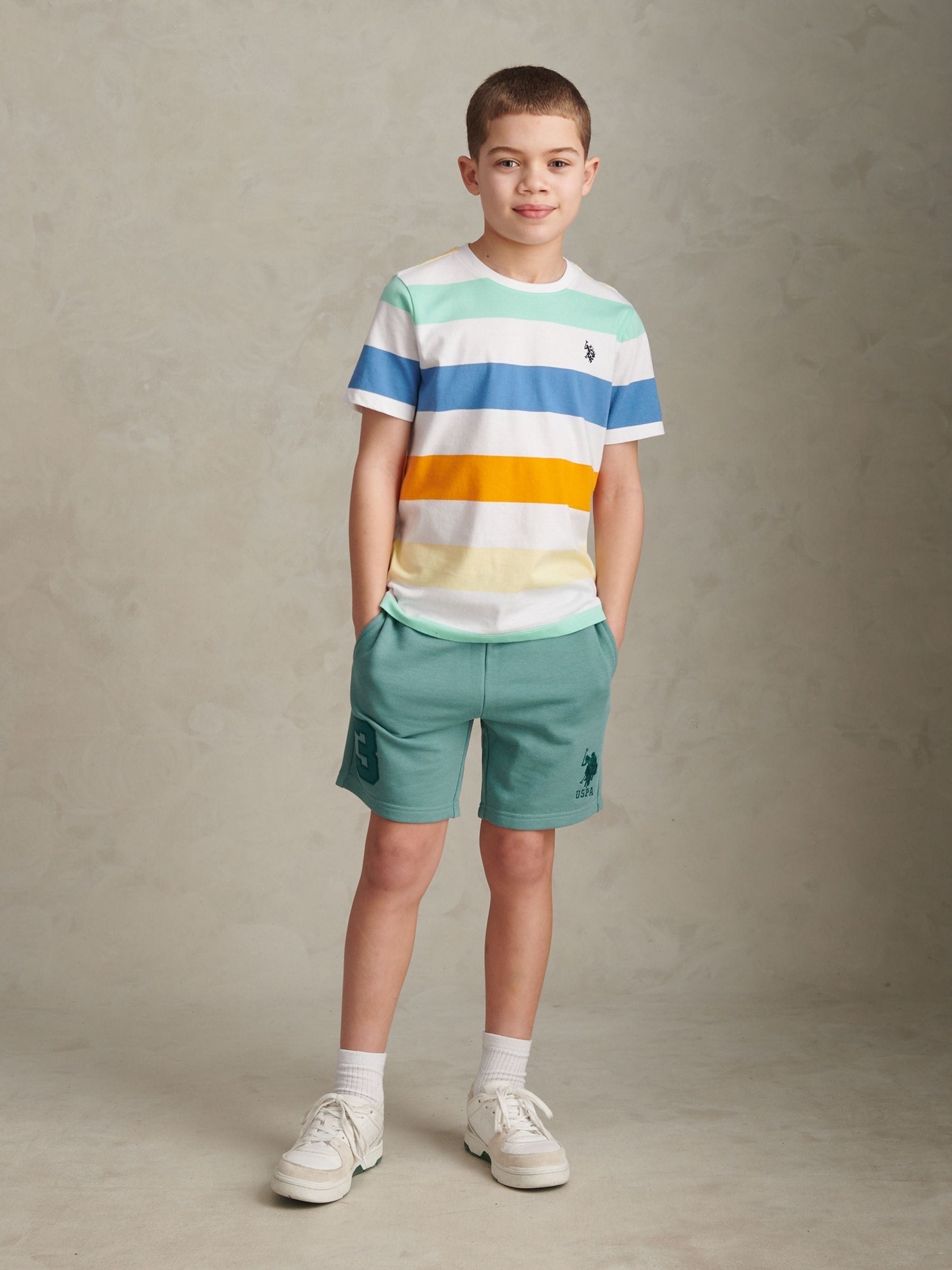 Dsiney Kidz - U.S. Polo Assn. Teal Player 3 Sweat Shorts image 3