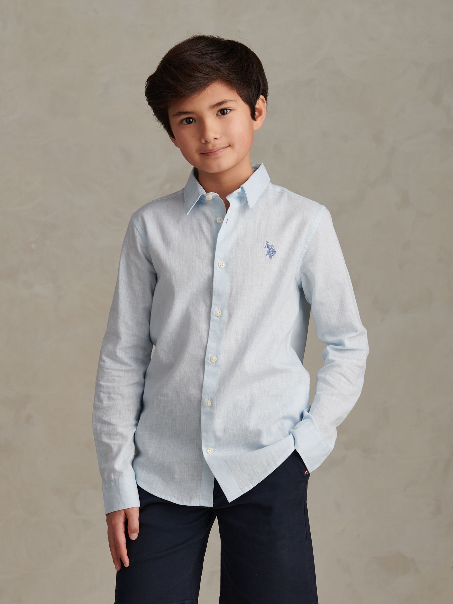 Dsiney Kidz - U.S. Polo Assn. Blue Linen Blend Shirt image 1