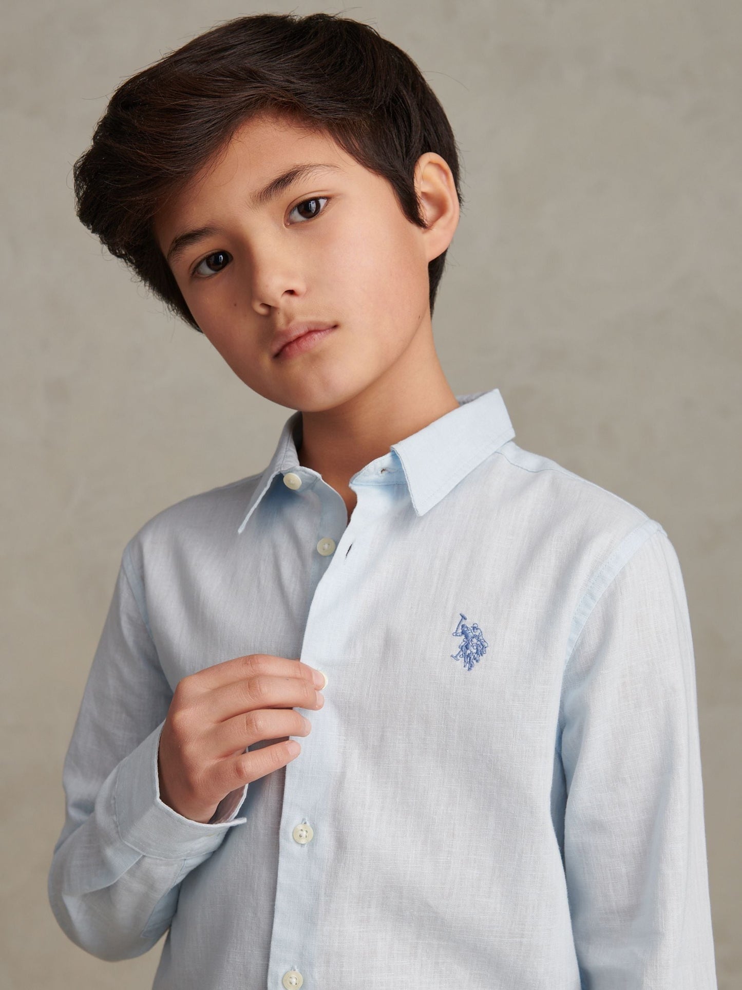 Dsiney Kidz - U.S. Polo Assn. Blue Linen Blend Shirt image 2