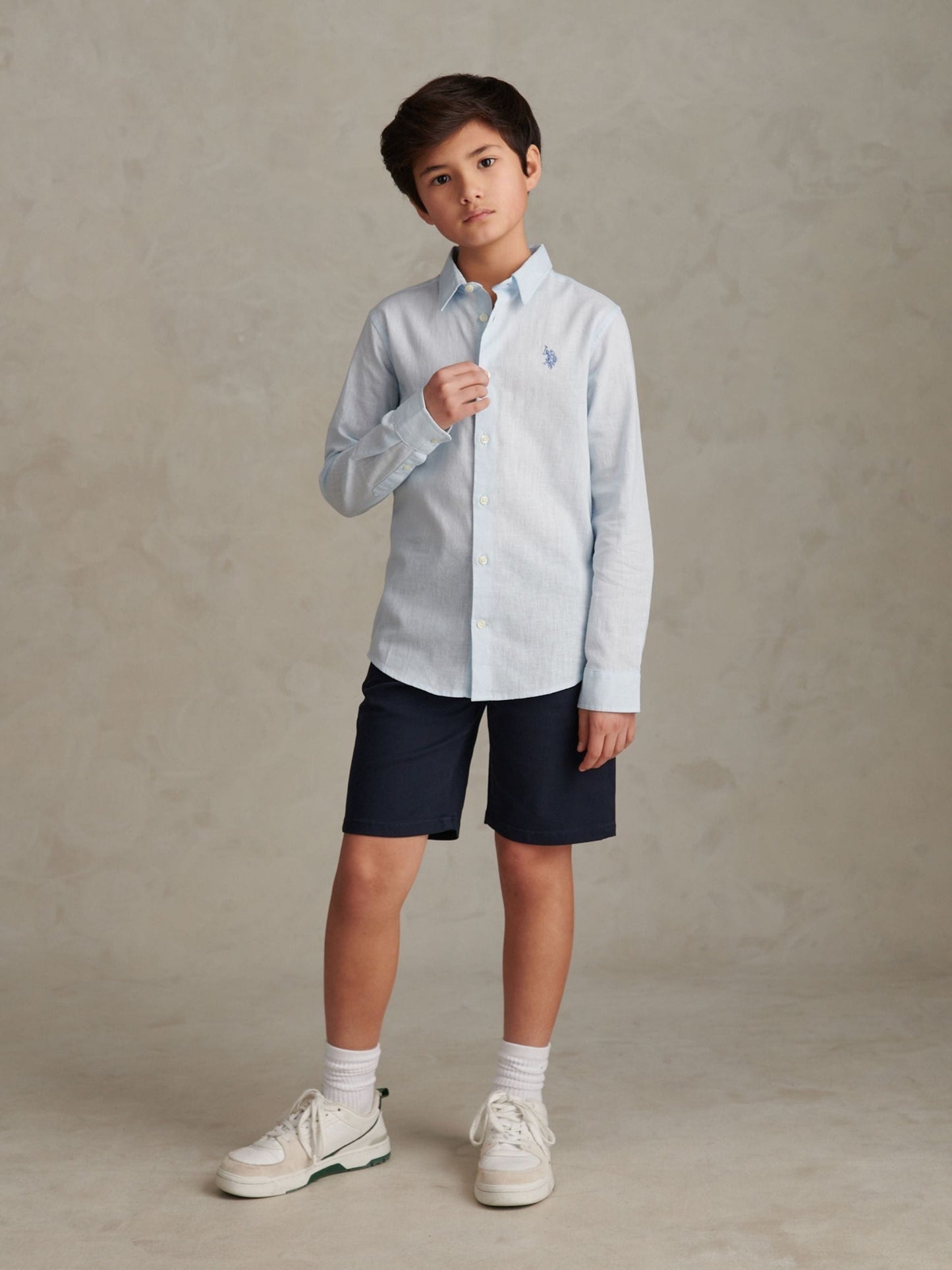 Dsiney Kidz - U.S. Polo Assn. Blue Linen Blend Shirt image 3