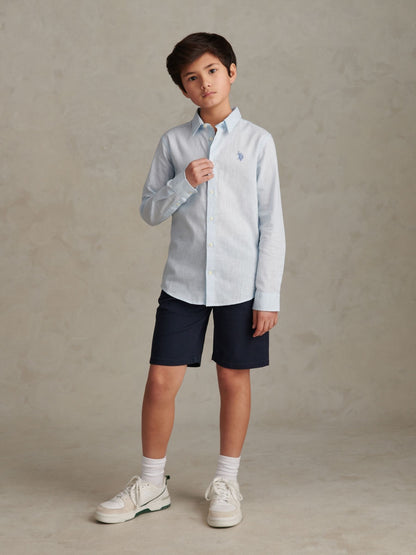 Dsiney Kidz - U.S. Polo Assn. Blue Linen Blend Shirt image 3