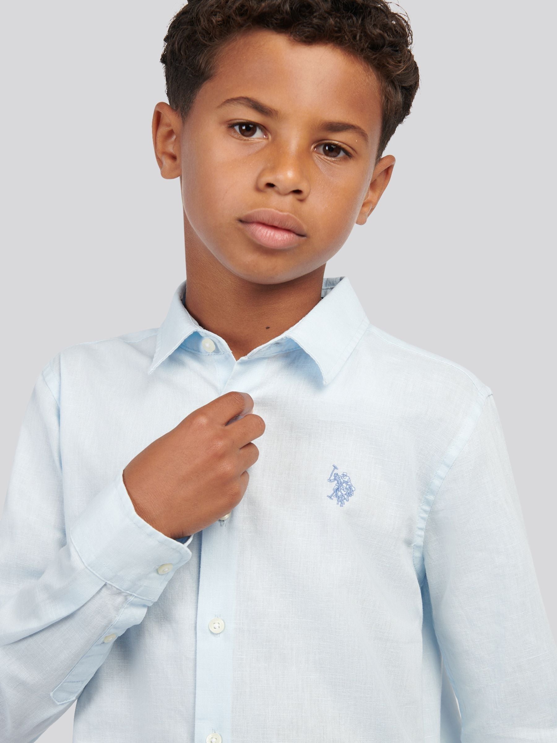 Dsiney Kidz - U.S. Polo Assn. Blue Linen Blend Shirt image 6